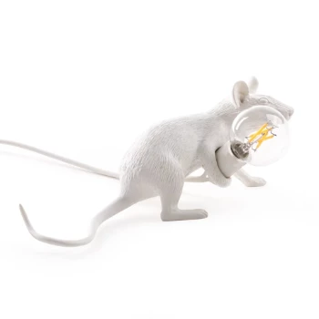 Seletti White Lying Mouse Lamp