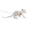 Seletti White Lie Down Mouse Lamp with Bulb