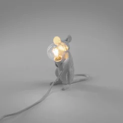 Seletti White Sitting Mouse Lamp