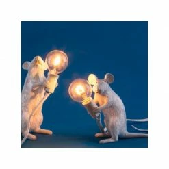 Seletti White Standing Mouse Lamp