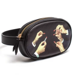 Seletti X TOILETPAPER Unisex Waist Bag Black Lipsticks