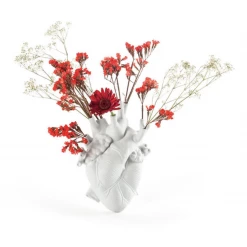 Seletti White Porcelain Heart Vase