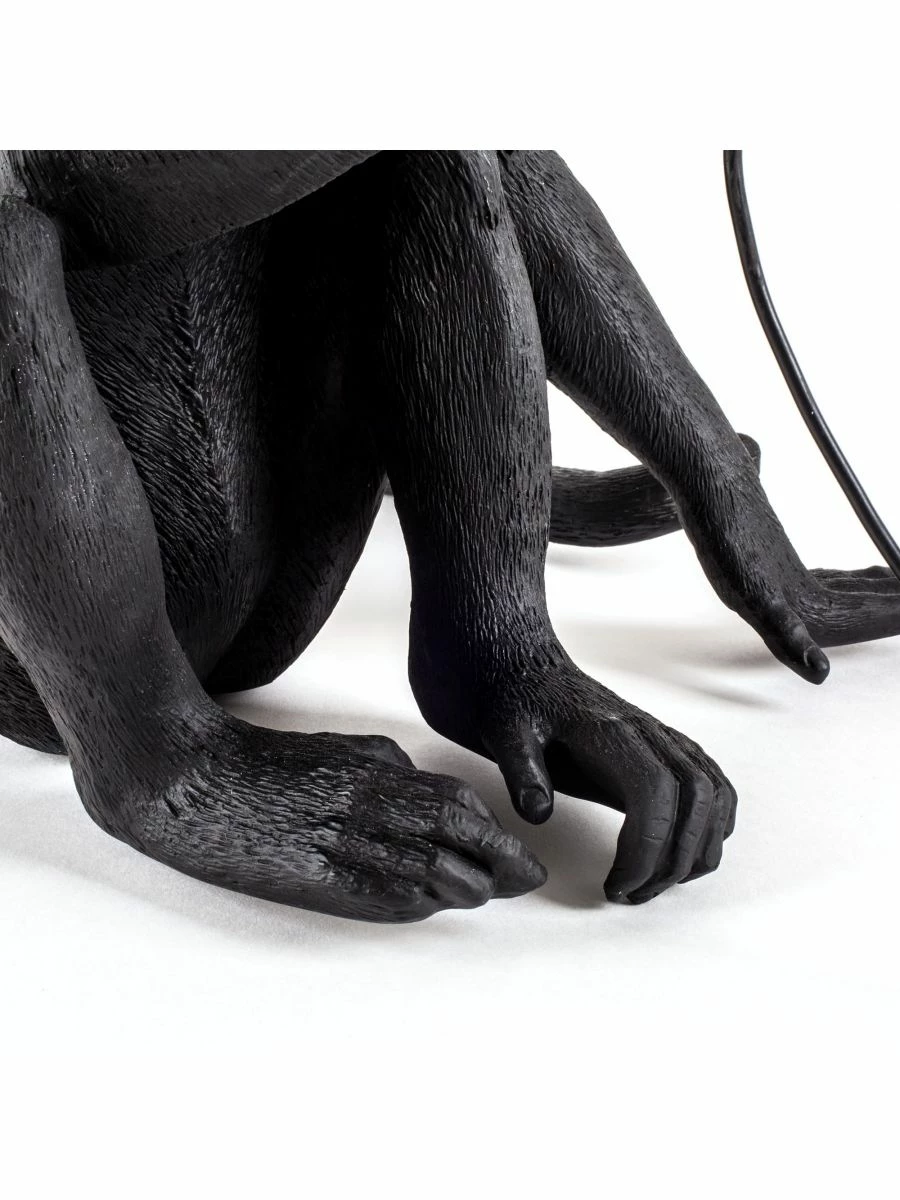 Seletti Black Sitting Monkey Lamp