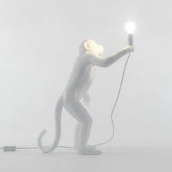 Seletti White Standing Monkey Lamp