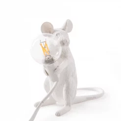 Seletti White Sitting Mouse Lamp