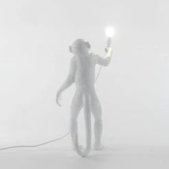 Seletti White Standing Monkey Lamp