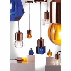 Seletti Amber LED Light Bulb Crystaled Round