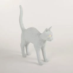 Seletti White Jobby Cat Lamp