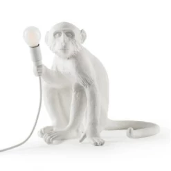 Seletti White Sitting Monkey Lamp