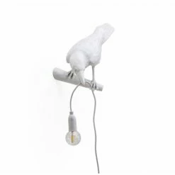 Seletti White Resin Bird Looking left Lamp