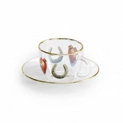 Seletti Clear and Gold I Love You Coffee Cup