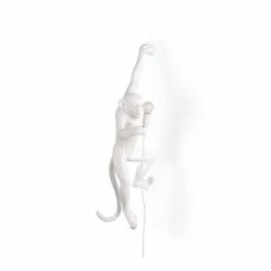 Seletti White Monkey Resin Exterior Hanging Lamp