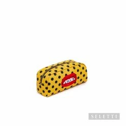 Seletti Yellow and Black Dots Print Toilet Paper Pouch