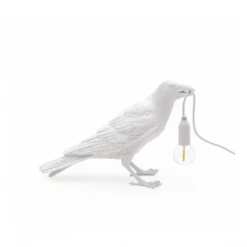 Seletti White Resin Bird Waiting Lamp