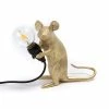 Seletti Gold Sitting Mouse Lamp