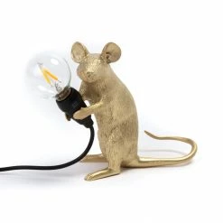 Seletti Gold Sitting Mouse Lamp