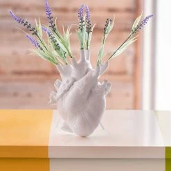 Seletti White Porcelain Heart Vase