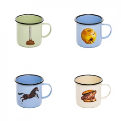 Seletti Toiletpaper Magazine Enamel Mug - Set of 4
