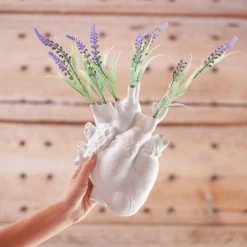 Seletti White Porcelain Heart Vase