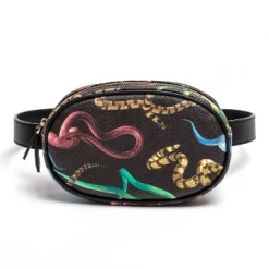 Seletti X TOILETPAPER Unisex Waist Bag Black Snakes