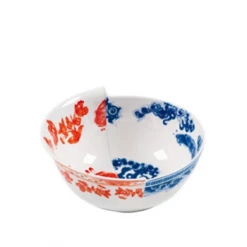 Seletti Medium Blue and Red Porcelain Hybrid Bowl