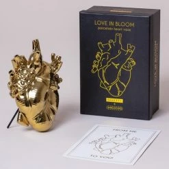 Seletti Gold Love In Bloom Heart Vase