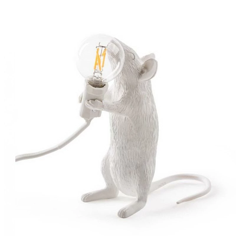 Seletti White Mouse Foot Lamp