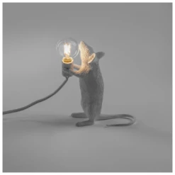 Seletti White Standing Mouse Lamp with Bulb