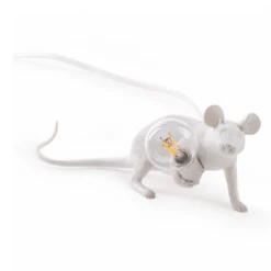 Seletti White Lop Lying Down Mouse Lamp