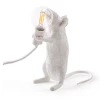 Seletti White Standing Mouse Lamp with Bulb