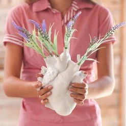 Seletti White Porcelain Heart Vase