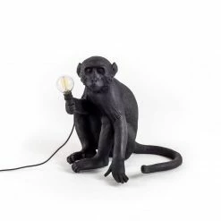 Seletti Black Sitting Version Monkey Lamp