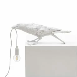 Seletti White Resin Bird Playing Lamp