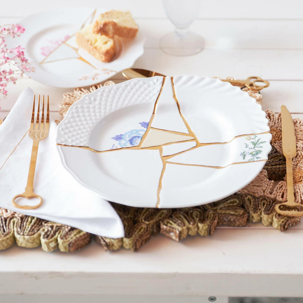 Seletti Hand Painted 24 Carat Gold Kintsugi Plate