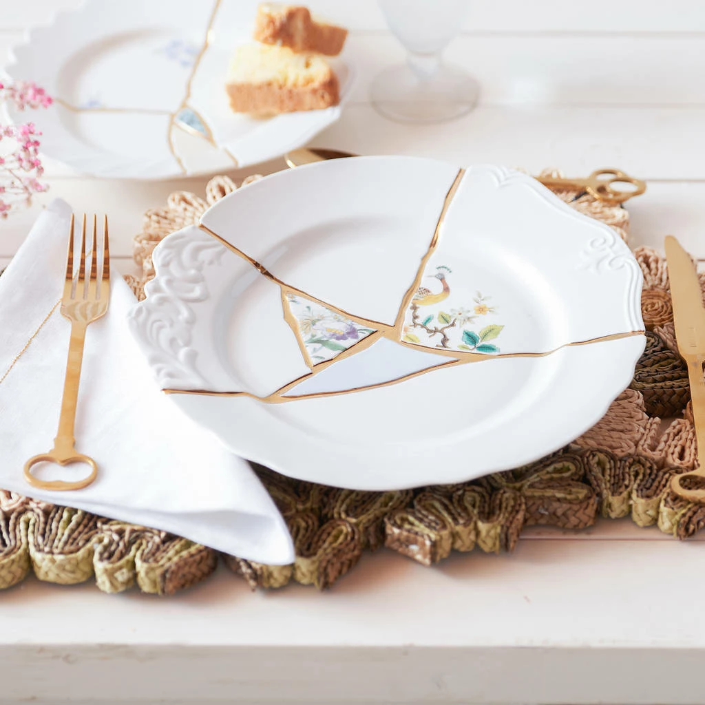 Seletti Hand Painted 24 Carat Gold Kintsugi Plate