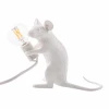 Seletti White Sitting Mouse Lamp