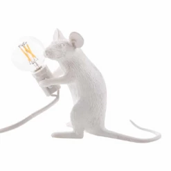 Seletti White Sitting Mouse Lamp