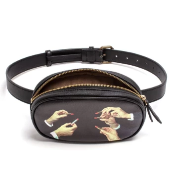 Seletti X TOILETPAPER Unisex Waist Bag Black Lipsticks