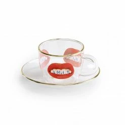 Seletti Clear and Gold "S H I T" Coffee Cup