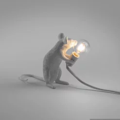Seletti White Sitting Mouse Lamp